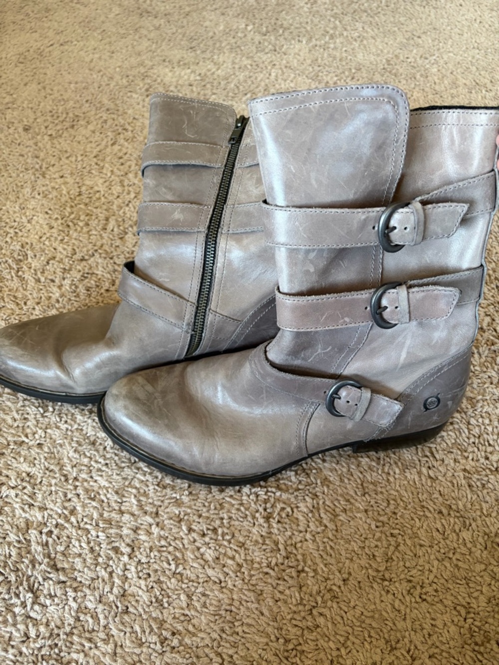 Born Gray Buckle Short-Heeled Boots - Picture 2 of 9